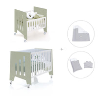 Berceau 60x80 cm et lit bébé 60x120 cm (7en1) vert-olive · Omni Tre Erba