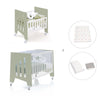 Berceau 60x80 cm et lit bébé 60x120 cm (7en1) vert-olive · Omni Tre Erba
