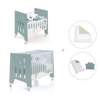 Berceau 60x80 cm et lit bébé 60x120 cm (7en1) vert eucalyptus · Omni Tre Eucalyptus