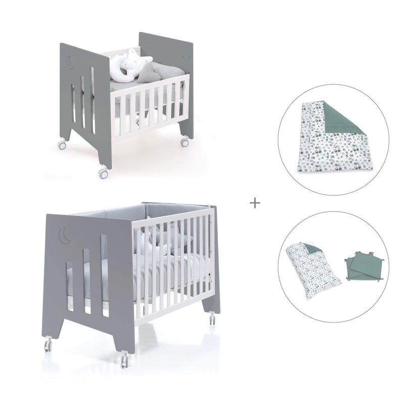 Mini berço 60x80 cm e berço 60x120 cm (7em1) antracite · Omni Tre Antracita