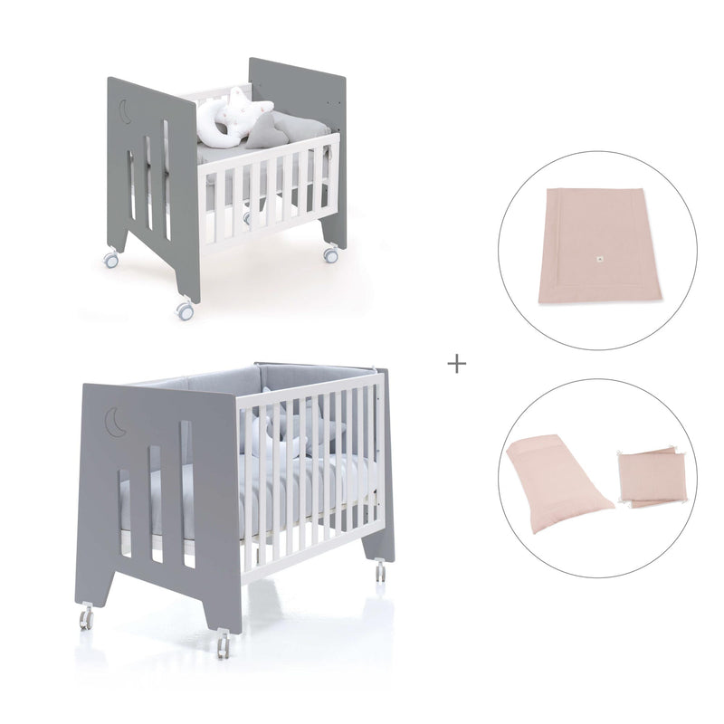 Mini berço 60x80 cm e berço 60x120 cm (7em1) antracite · Omni Tre Antracita