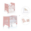 Berceau 60x80 cm et lit bébé 60x120 cm (7en1) rose · Omni Tre Quarzo