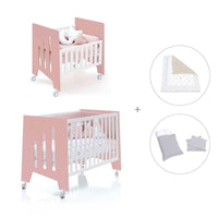 Berceau 60x80 cm et lit bébé 60x120 cm (7en1) rose · Omni Tre Quarzo