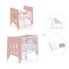 Berceau 60x80 cm et lit bébé 60x120 cm (7en1) rose · Omni Tre Quarzo