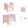 Berceau 60x80 cm et lit bébé 60x120 cm (7en1) rose · Omni Tre Quarzo