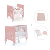 Berceau 60x80 cm et lit bébé 60x120 cm (7en1) rose · Omni Tre Quarzo