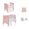 Berceau 60x80 cm et lit bébé 60x120 cm (7en1) rose · Omni Tre Quarzo