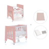 Berceau 60x80 cm et lit bébé 60x120 cm (7en1) rose · Omni Tre Quarzo