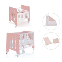 Berceau 60x80 cm et lit bébé 60x120 cm (7en1) rose · Omni Tre Quarzo