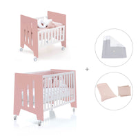 Berceau 60x80 cm et lit bébé 60x120 cm (7en1) rose · Omni Tre Quarzo