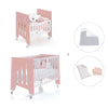 Berceau 60x80 cm et lit bébé 60x120 cm (7en1) rose · Omni Tre Quarzo
