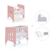 Berceau 60x80 cm et lit bébé 60x120 cm (7en1) rose · Omni Tre Quarzo