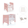 Berceau 60x80 cm et lit bébé 60x120 cm (7en1) rose · Omni Tre Quarzo