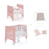Berceau 60x80 cm et lit bébé 60x120 cm (7en1) rose · Omni Tre Quarzo
