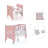 Berceau 60x80 cm et lit bébé 60x120 cm (7en1) rose · Omni Tre Quarzo