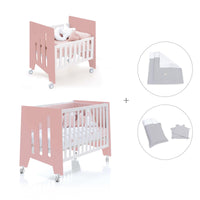Berceau 60x80 cm et lit bébé 60x120 cm (7en1) rose · Omni Tre Quarzo