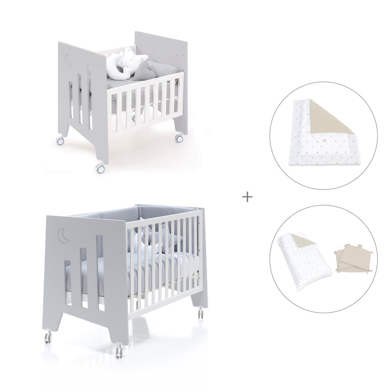 Mini berço 60x80 cm e berço 60x120 cm (7em1) cinzento · Omni Tre Grey