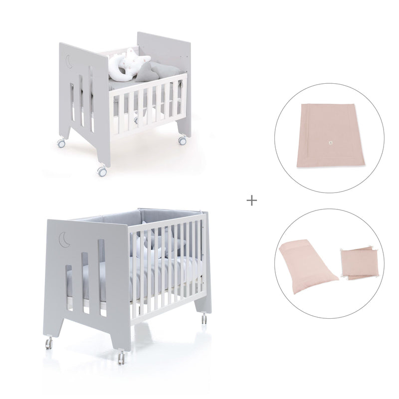 Mini berço 60x80 cm e berço 60x120 cm (7em1) cinzento · Omni Tre Grey