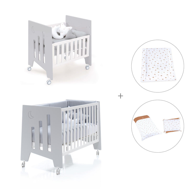 Mini berço 60x80 cm e berço 60x120 cm (7em1) cinzento · Omni Tre Grey