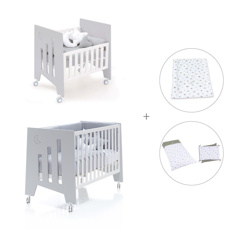 Mini berço 60x80 cm e berço 60x120 cm (7em1) cinzento · Omni Tre Grey