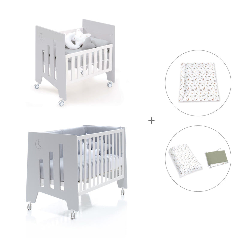 Mini berço 60x80 cm e berço 60x120 cm (7em1) cinzento · Omni Tre Grey