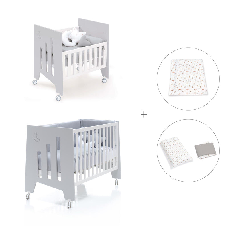 Mini berço 60x80 cm e berço 60x120 cm (7em1) cinzento · Omni Tre Grey