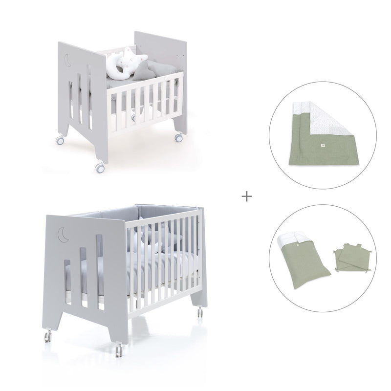Mini berço 60x80 cm e berço 60x120 cm (7em1) cinzento · Omni Tre Grey
