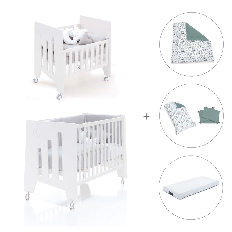 Mini berço 60x80 cm e berço 60x120 cm (7em1) branco · Omni Tre White