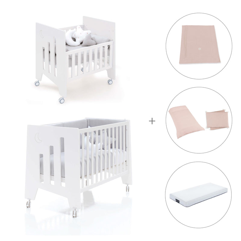 Mini berço 60x80 cm e berço 60x120 cm (7em1) branco · Omni Tre White