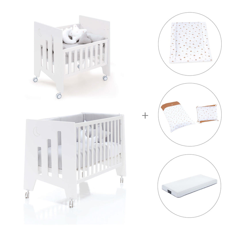 Mini berço 60x80 cm e berço 60x120 cm (7em1) branco · Omni Tre White