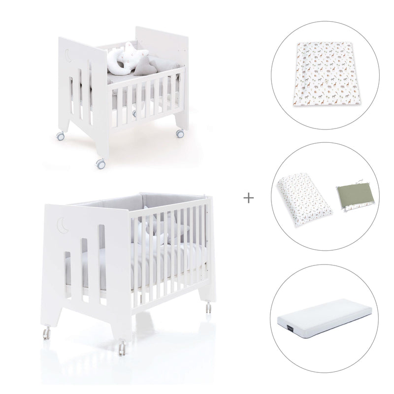 Mini berço 60x80 cm e berço 60x120 cm (7em1) branco · Omni Tre White