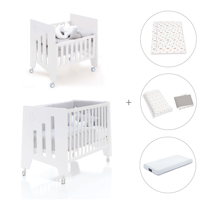 Mini berço 60x80 cm e berço 60x120 cm (7em1) branco · Omni Tre White