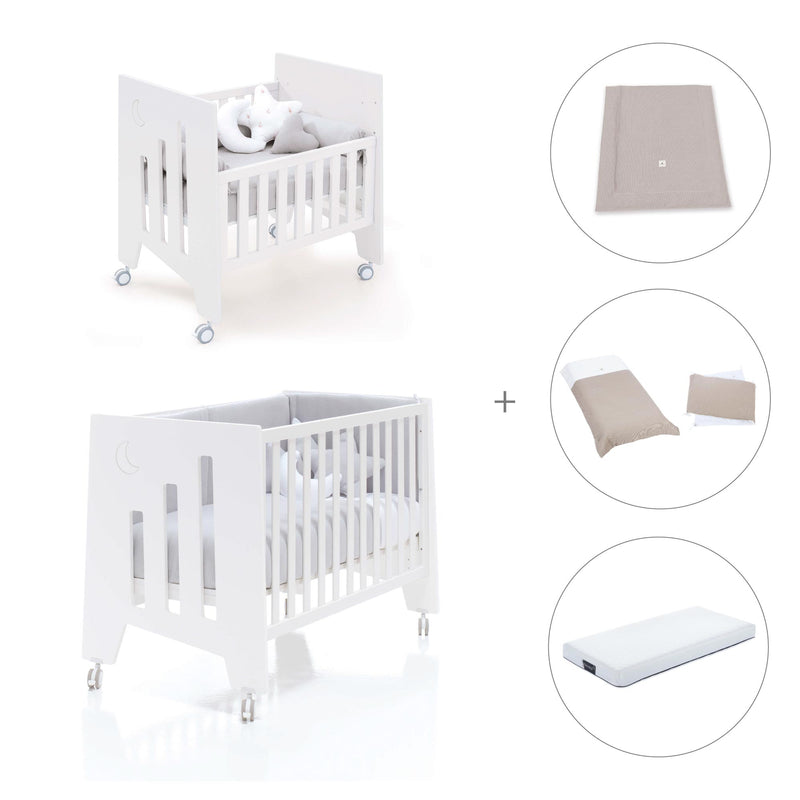 Mini berço 60x80 cm e berço 60x120 cm (7em1) branco · Omni Tre White