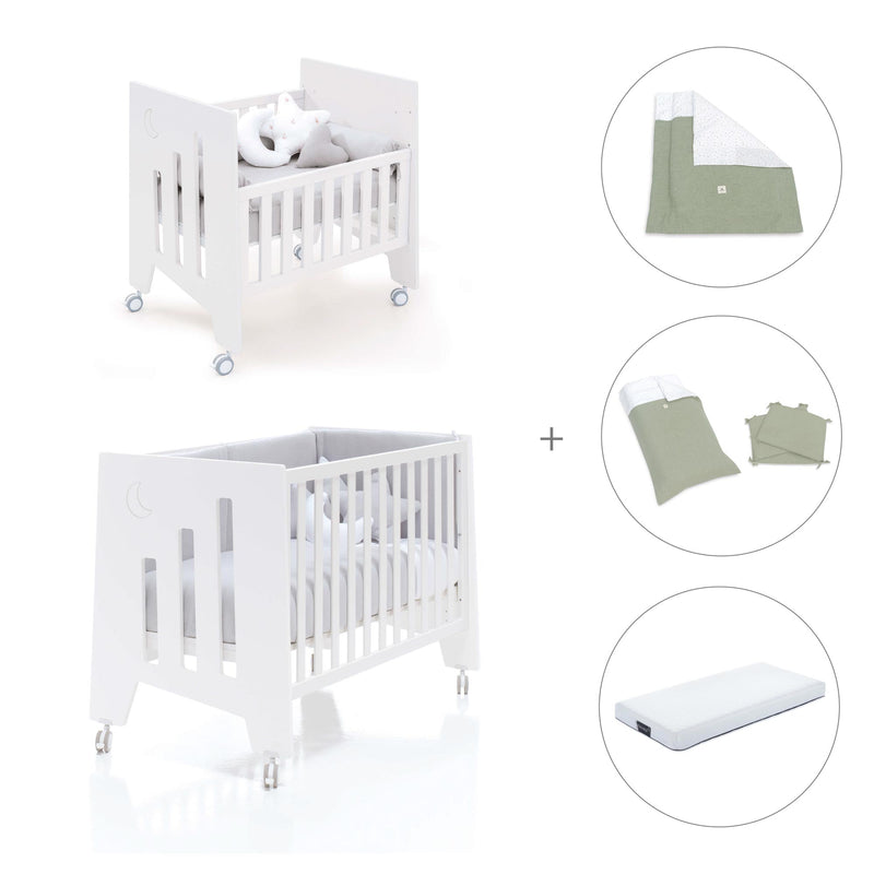 Mini berço 60x80 cm e berço 60x120 cm (7em1) branco · Omni Tre White