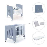 Mini berço 60x80 cm e berço 60x120 cm (7em1) azul · Omni Tre Blu denim