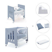 Mini berço 60x80 cm e berço 60x120 cm (7em1) azul · Omni Tre Blu denim