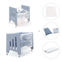 Mini berço 60x80 cm e berço 60x120 cm (7em1) azul · Omni Tre Blu denim