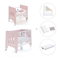 Mini berço 60x80 cm e berço 60x120 cm (7em1) rosa claro · Omni Tre Flamingo