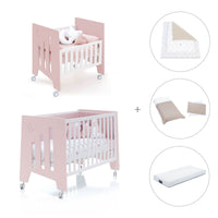 Mini berço 60x80 cm e berço 60x120 cm (7em1) rosa claro · Omni Tre Flamingo