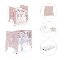 Mini berço 60x80 cm e berço 60x120 cm (7em1) rosa claro · Omni Tre Flamingo