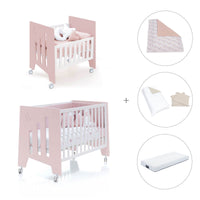 Mini berço 60x80 cm e berço 60x120 cm (7em1) rosa claro · Omni Tre Flamingo