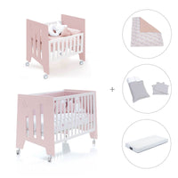 Mini berço 60x80 cm e berço 60x120 cm (7em1) rosa claro · Omni Tre Flamingo
