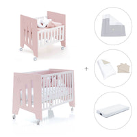Mini berço 60x80 cm e berço 60x120 cm (7em1) rosa claro · Omni Tre Flamingo