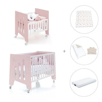 Mini berço 60x80 cm e berço 60x120 cm (7em1) rosa claro · Omni Tre Flamingo