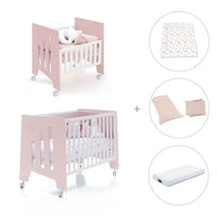 Mini berço 60x80 cm e berço 60x120 cm (7em1) rosa claro · Omni Tre Flamingo