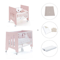 Mini berço 60x80 cm e berço 60x120 cm (7em1) rosa claro · Omni Tre Flamingo