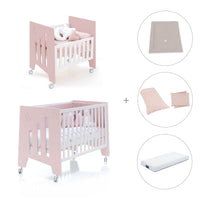 Mini berço 60x80 cm e berço 60x120 cm (7em1) rosa claro · Omni Tre Flamingo
