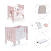 Mini berço 60x80 cm e berço 60x120 cm (7em1) rosa claro · Omni Tre Flamingo