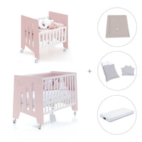 Mini berço 60x80 cm e berço 60x120 cm (7em1) rosa claro · Omni Tre Flamingo