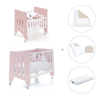 Mini berço 60x80 cm e berço 60x120 cm (7em1) rosa claro · Omni Tre Flamingo